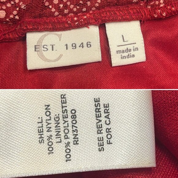 Est. 1946 Red Lace Midi Skirt With Bandana Print Lined Size LARGE 1906 - Picture 4 of 6